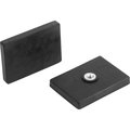 Kipp Magnet Shallow Pot Magnet 43X31X6, 9, Form:A Ndfeb, Rectangular, Comp:Rubber, Comp:Black K1396.14331